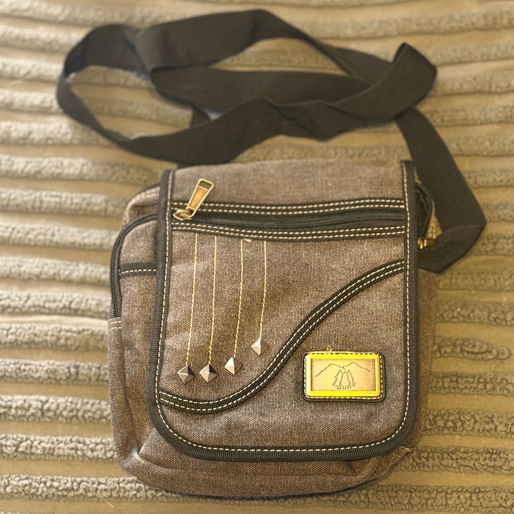 Never Used - Unique Fabric Bag with multiple pockets and simple embellishments